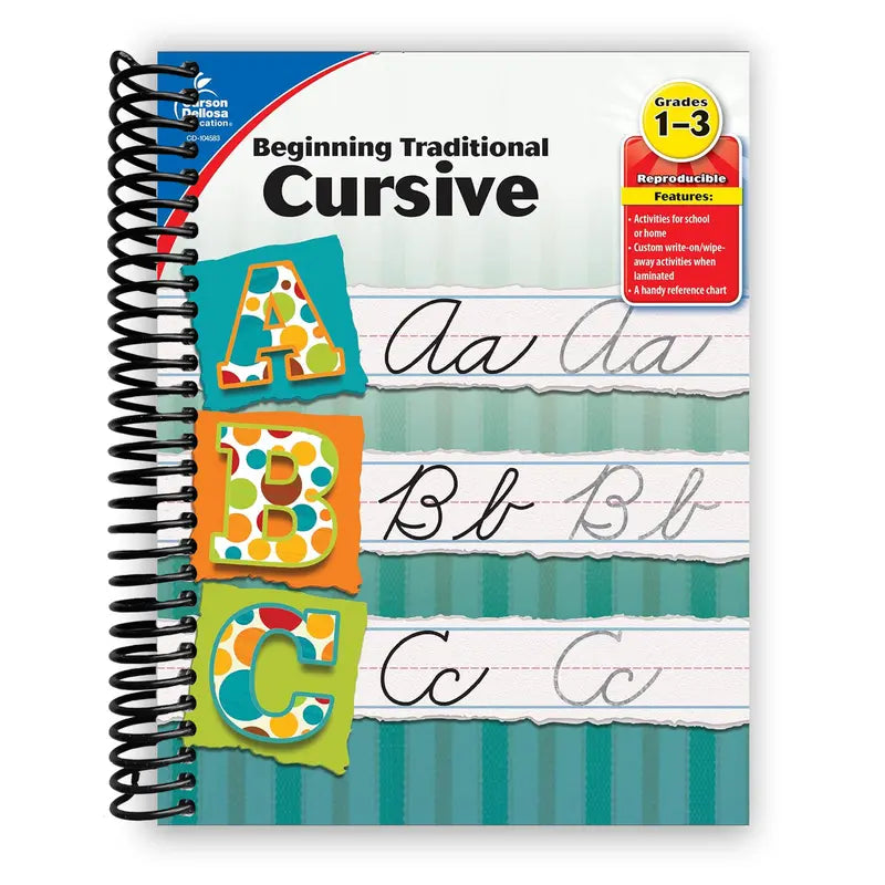 Carson Dellosa Beginning Traditional Cursive Handwriting Workbook for Kids